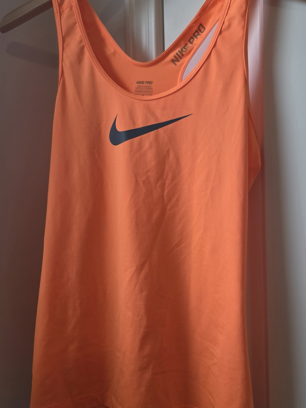 Nike Pro Orange Racerback Sports Bra with Gray Logo